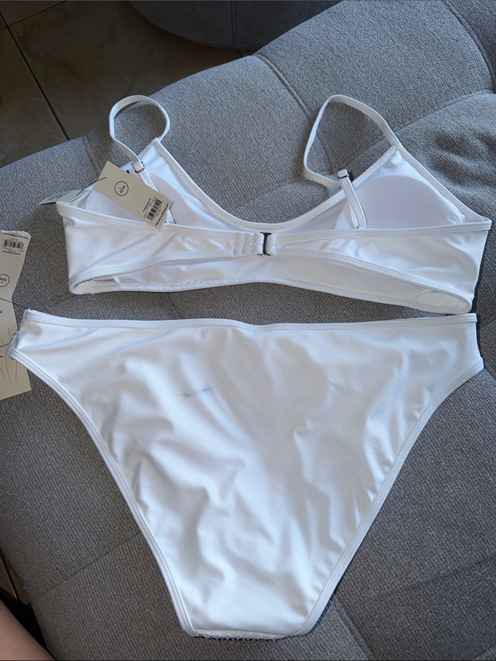 No Boundaries White Rhinestone Mesh Bikini Set - Picture 4 of 4